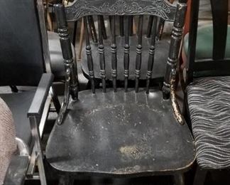 Black painted ornate chair $35