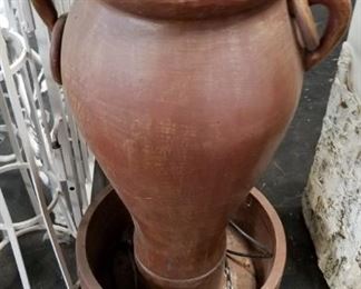 Over 3 foot poly urn fountain with base includes pump (some damage along edge of bottom of urn Was $95 Now $60