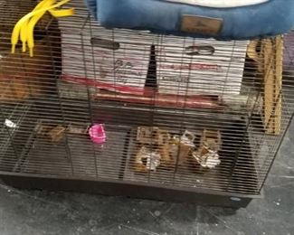 Large 32"W x 14"D x 24"H bird cage with food holders $35