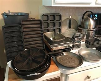 Cast Iron pieces with baking pans
