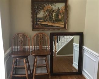 Pair of Oak Bar Stools