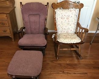 Rocker and Rocker/Glider with foot stool