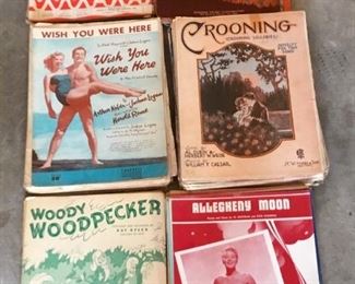 Vintage sheet music and book music