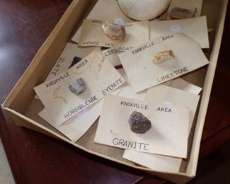 box of natural minerals/stones and are identified what and where