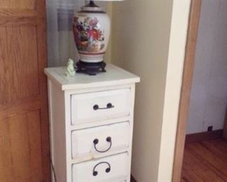 small 4 drawer Chest, Lamp
