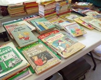 lots of vintage Children's Books - in the Patio Room