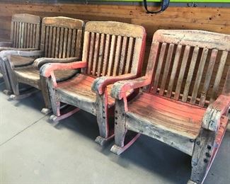 Rustic western style wood rocking chairs