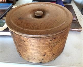 SOLD- Early American wooden canister Daniel Cragin Manfacturer Wilton N.H.  $60.00