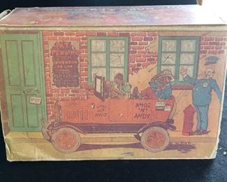 Original Box has faded some and is torn, the toy is excellent condition c.1930  $650.00