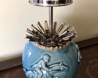 ROOKWOOD SPORT CIGARETTE HOLDER $250 JOCKEY-GOLFER-FLY FISHERMAN-FOOTBALL