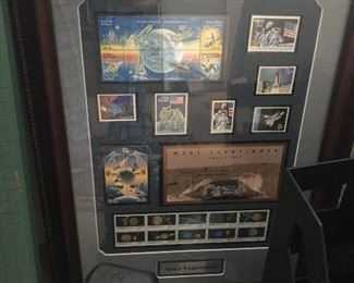 Space Exploration Framed Stamp Art