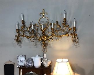 large brass lighted candelabra
