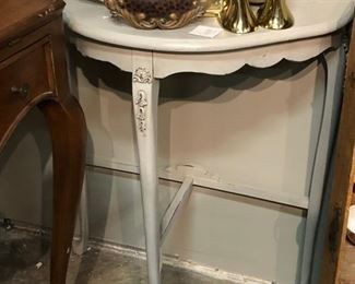 painted demilune table