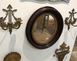 mirrors and sconces