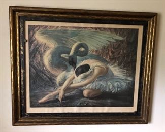 large antique ballerina print