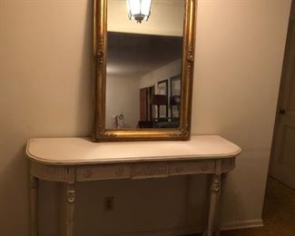 antique buffet and mirror