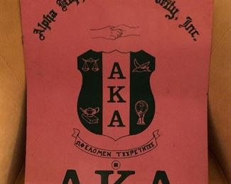 vinage alpha kappa alpha hand painted sign on metal