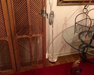 36" glass pendant . There's a pair of these pendants. There is more modern lighting new in box.