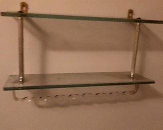 vintage lucite and glass shelf