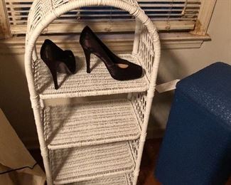 vintage wicker shelf