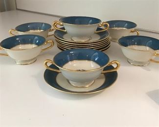Lenox Fine China - 2 Handled Bouillon Cups and Saucers