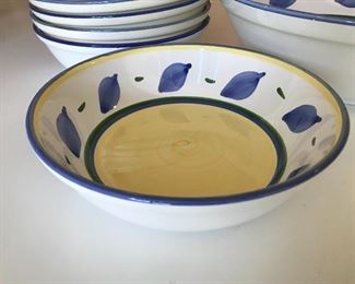 William Sonoma Large Serving Bowl and 8 individual Bowls 