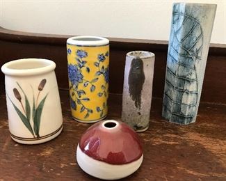 Assortment of Small Vases - Studio Pottery and Porcelain