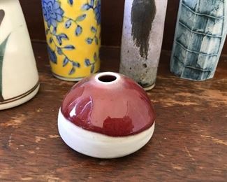 Small Red Vase - Thompson, signed