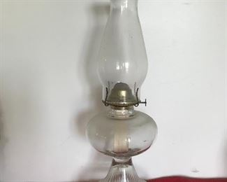 Antique Glass Oil Lamp