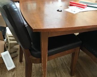 Dining Table with Leather Chairs 