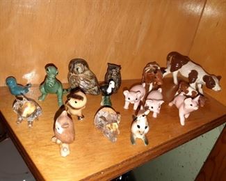 Large collection of porcelain and glass miniature figurines