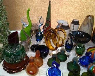 Art Glass Bottles, Vases 