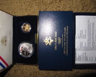 Salt Lake 2002 Commemorative Coins - silver and gold        All coins - firm and cash only offered on Friday only