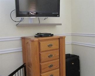 Flat screen Televison - Vizio VO320E - wall mount not for sale                                                                                                                 Oak Lingerie cabinet