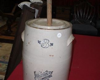 # gal. Western stoneware butter churn