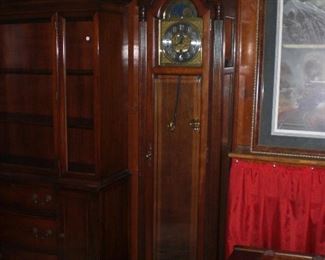 Sligh 3 weight grandfather clock with moon register face