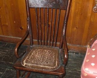 shilds' oak pressed back rocker