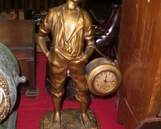 14" spelter drummer boy clock