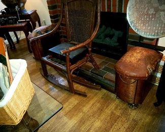 Antique "Hammered Copper" Fireplace Fenders