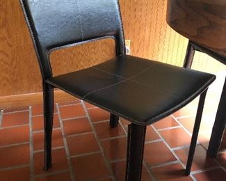 Leather side chairs - set of 4