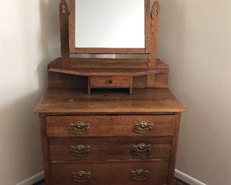 Oak Dresser with pivoting mirror 