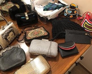 Purses - leather, metal, beaded - excellent condition