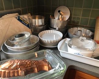 Bakeware:  pyrex dishes, bundt and angel food cake pans, spring-form pans and more