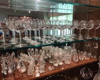 Glassware and vintage salt and pepper shakers