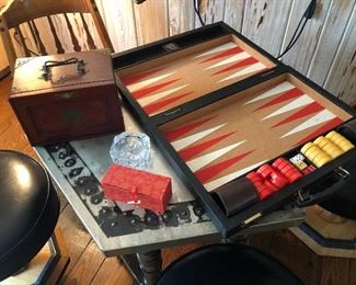 Game table, backgammon and mahjong