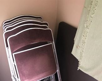 Folding chairs - set of 8 available and one folding table 