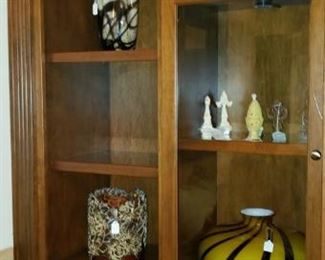 glassware in hutch