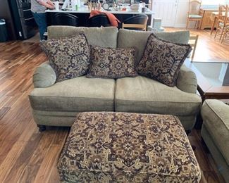 Sofa, Loveseat, Chair, and Footstool - Brown tones 