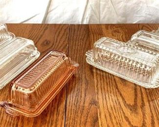 Depression Glass Butter Dishes