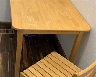 Wood Table and Four Chairs